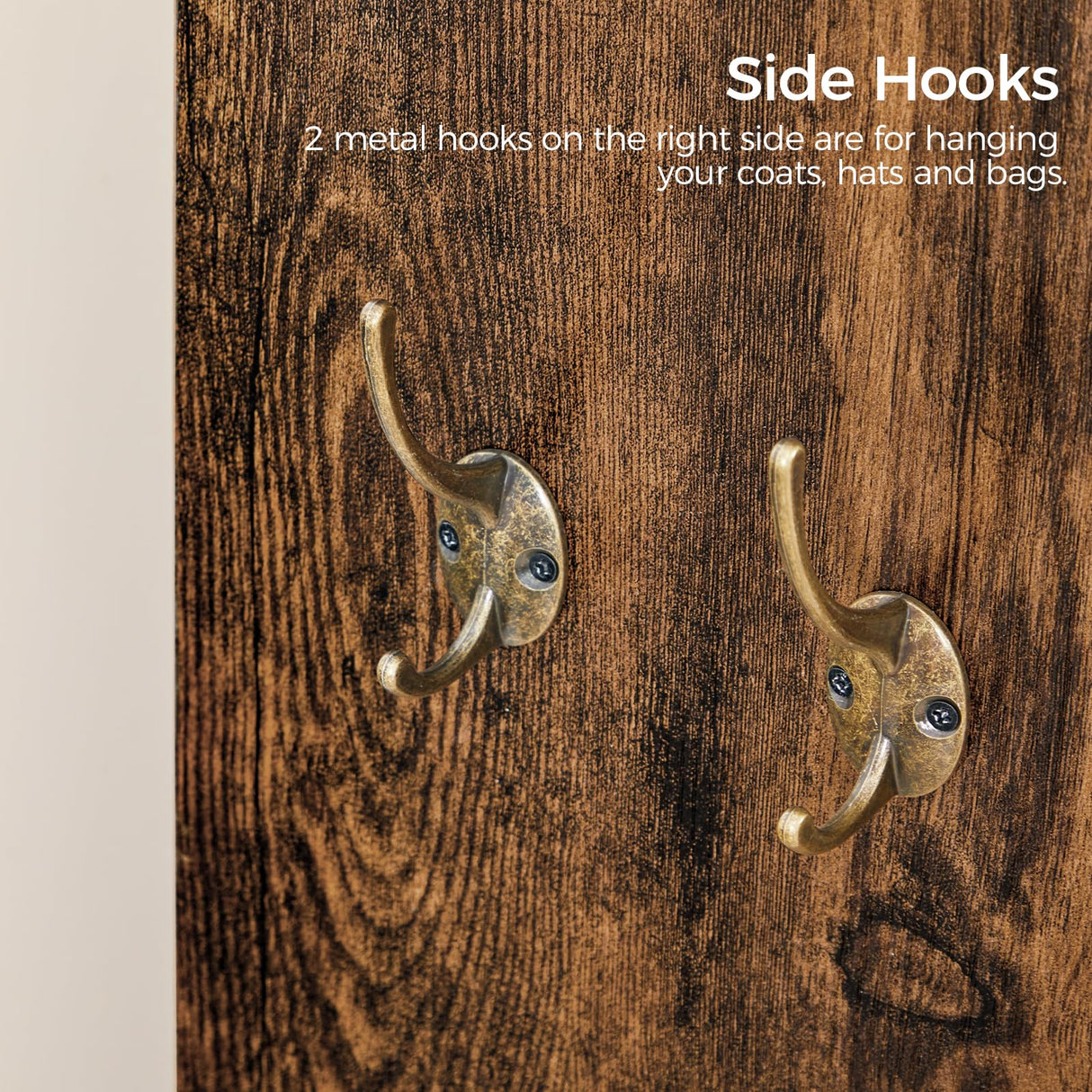 MAHANCRIS Shoe Storage Cabinet, Shoe Organizer with 2 Flip Drawers, Hidden Shoe Storage for Entryway, Freestanding Organizer with Open Storages, Rustic Brown SHHR9401N1 MAHANCRIS