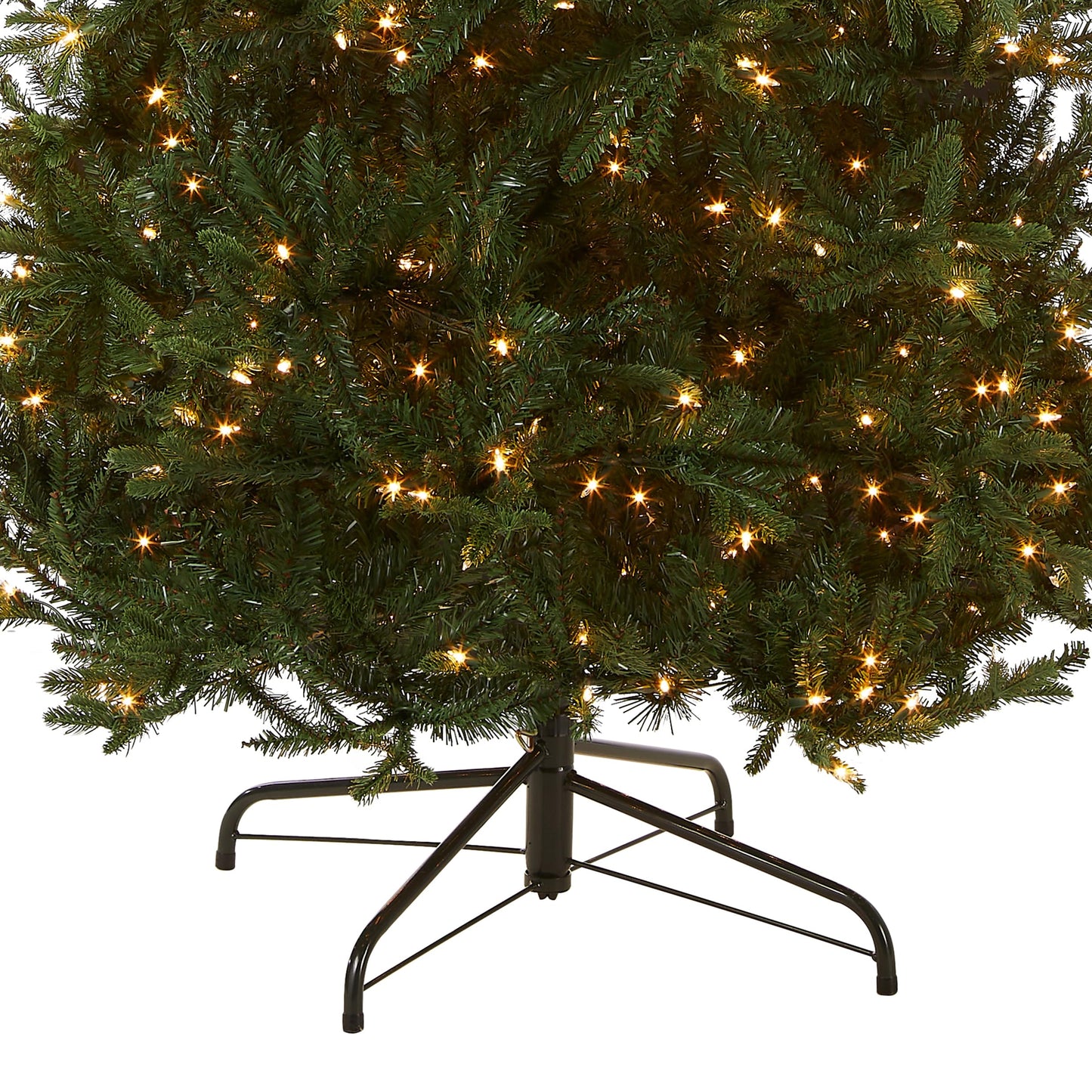 National Tree Company Pre-Lit 'Feel Real' Artificial Slim Christmas Tree, Green, Tiffany Fir, White Lights, Includes Stand, 9 Feet