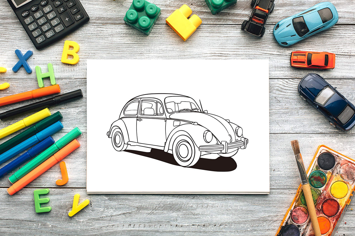 Classic Cars Coloring Book: A Collection of 50 Iconic Classic Cars | Relaxation Coloring Pages for Kids, Adults, Boys, and Car Lovers WoodArtSupply