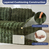 MAXYOYO Loveseat Sofa for Living Room, Small Sofa Couch Tufted Boneless Couch, Comfy Bean Bag Chair for Small Space Bedroom Apartment, No Assembly Needed, Green MAXYOYO