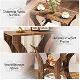 Tribesigns 24" Farmhouse End Table, 3-Tier Side Table with Storage Shelves, Industrial Wood Accent Table, Nightstand Bedside Table for Living Room, Bedroom, Rustic Brown (1PCS) Tribesigns