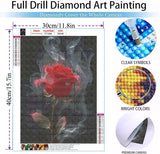 MOMDEDP 5D Rose Diamond Painting Kits for Adults Beginners, Red Flower Diamond Art Kit,DIY Full Round Drill Diamond Dot Gem Art Kits for Adults,Home Wall Decor 12x12 Inch MOMDEDP