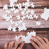 Christmas Blank Jigsaw Puzzle 70 Pieces 0.84 x 0.78 Inch White Blank Puzzle Rectangle Decorating Puzzle for Decorating Boys and Girls Art Activity, Wedding Birthday Party, 5.12 x 3.54 Inches Sumind