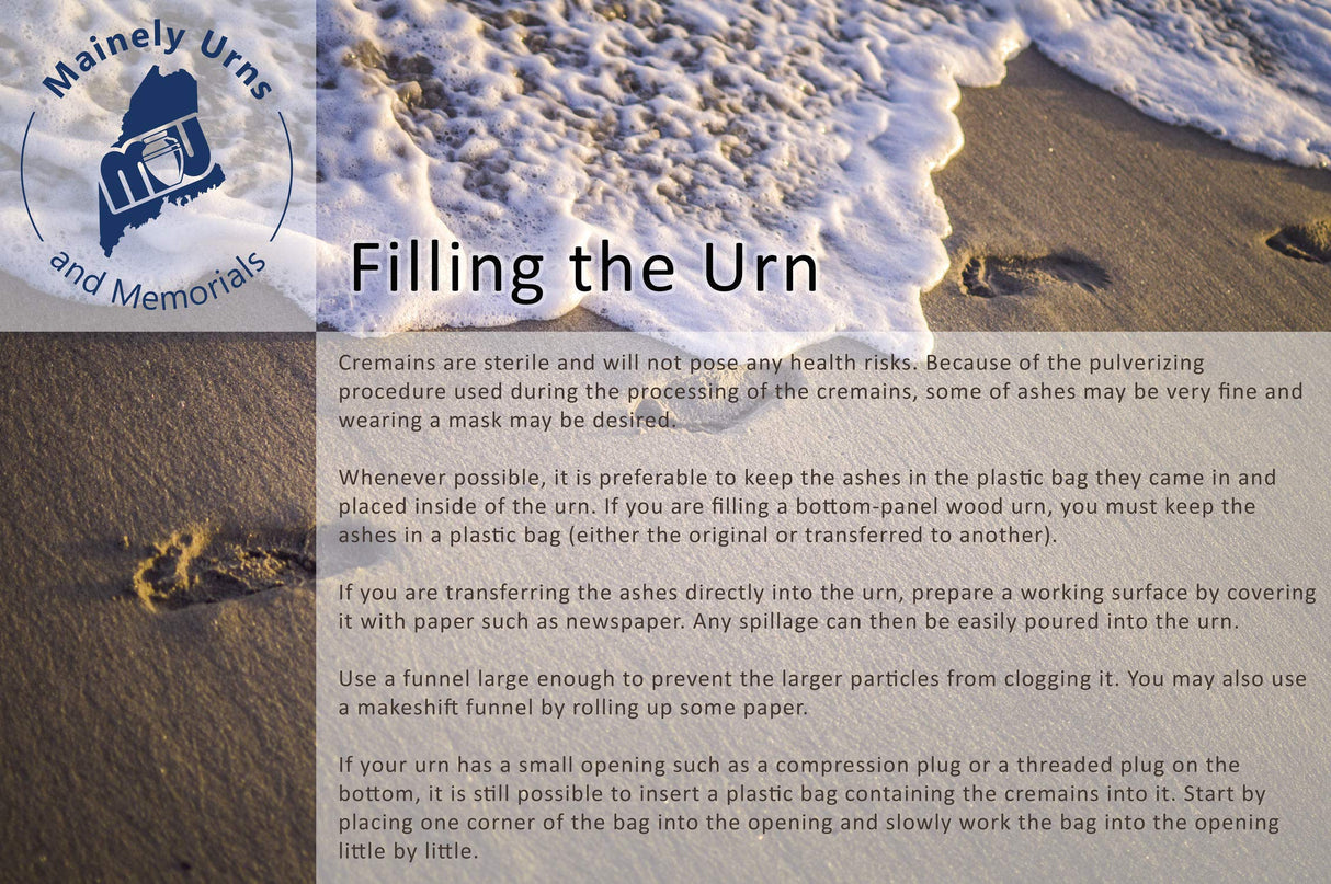 Personalized Oak Wood Finish Keepsake Cremation Urn for Ashes - Aluminum Urn with Painted Oak Wood Finish - 3 Cubic Inch Capacity [2.5 tablespoons of Mainely Urns