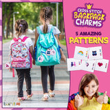 Cross Stitch Kits for Beginners. 5 Stamped Cross Stitch Kits for Kids.Needlepoint Kits for Beginners. Embroidery Kit for Kids. Crossstitch Kit for Beginners. Girls Cross Stitch kit Backpack Charms CRAFTILOO