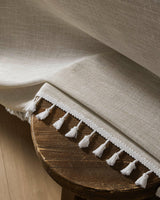 ZeeMart Contrast Linen Table Cloth Rectangle Table Cloths 60x84 Inch Brown, Farmhouse Style Heavy Weight Beige Tablecloth, Water Resistant Burlap Tablecloths ZeeMart