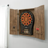 DMI Sports MI Sports Brown CricketPro Dartboard Cabinet | Designed for Arachnid 15.5” CricketPro 900, 800, 750, 650 Electronic Dartboards | Does Not Include Dartboard DMI Sports