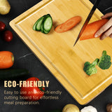 Cosy Family Wood Cutting Boards for Kitchen - XL - Bamboo Cutting Boards with Juice Groove, Serving Board Set, Thick Chopping Board for Meat, Veggies, Easy to clean Cosy Family