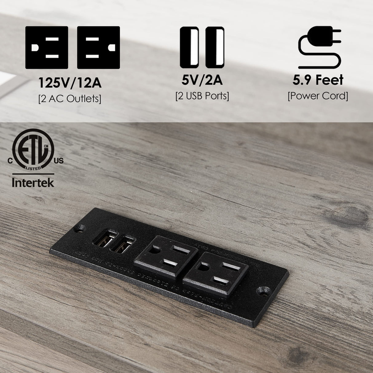 HOSEOKA Farmhouse Nightstand with Charging Station, Rustic End Table Bedroom with Storage Living Room Side Table Grey Night Stand Industrial Bedside Bed Table with USB Ports and Outlets HOSEOKA