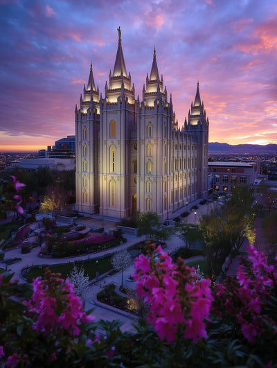 Landscape Diamond Painting Kits for Adult, Salt Lake Temple Scenery DIY 5D Diamond Painting Arts Craft for Home Wall Decor Gift 12 x 16 inch