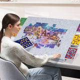 Lavievert 2000 Pieces Portable Jigsaw Puzzle Board with 6 Drawers & Trays, Tilting Puzzle Table with 2-in-1 Puzzle Stand & Cover, Lightweight Puzzle Storage Saver with Puzzle Easel- Light Gray LAVIEVERT