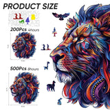 Qiuenisray Wooden Puzzles for Adults,Lion Wooden Jigsaw Puzzles 200pcs,11.4X10.6in,Medium,Unique Shape Animal Adult Puzzles,Irregular Wood Puzzles Creative Gift for Adults and Kids Family Game Qiuenisray