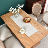 Farmhouse Rustic Faux Linen Table Runner Neutral Beige Table Runners Double Layer Reversible Rectangle Runners for Daily Use Kitchen Dining Banquet Holiday 13x36 Inch NEWISHER