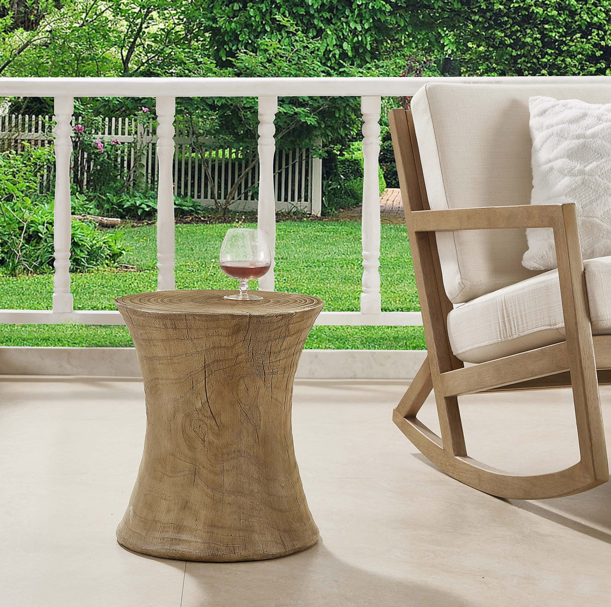 Ball & Cast End Faux Wood Stump Table, Natural Ball & Cast