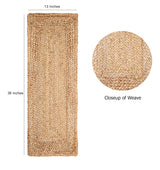 COTTON CRAFT Jute Braided Table Runner - Rustic Farmhouse Table Runner - Jute Kitchen Table Runner - Harvest Fall Thanksgiving Holiday Christmas Party Dining Tabletop Runner - 13x36 inches - Natural COTTON CRAFT