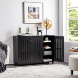 Yaheetech Free Standing Shoe Rack Adjustable Storage Organizer 4 Tier Shoe Rack Shelves Entryway Hallway Furniture for Bathroom Living Room Black Yaheetech