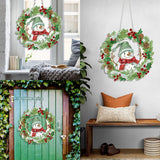 Diymood DIY Hanging Diamond Art Kits for Adults Christmas, Diamond Painting Kit Pendant Special Shaped Double Sided Acrylic Sun Catcher Board Wreath Pendants Canvas Window Wall Decor 8 x 8 Inch Diymood