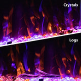 Rodalflame 60" WiFi-Enabled Electric Fireplace Insert, APP Smart Control, Wall Mounted&Recessed Linear Fireplace Heater with Thermostat, Flame&Top Lights, Log&Crystal, Timer RODALFLAME