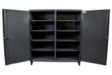 Strong Hold, 60" W x 24" D x 78" H, Industrial Cabinet, Heavy-Duty, Welded and Assembled, 12-GA Steel, Independent Locking Doors, 4 Adjustable Strong Hold