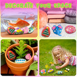 Kiditos Rockin' Rock & Shell Painting- Treasure Painting Kit,Arts and Crafts for Kids 4-12, Kids Painting Set, DIY Arts & Crafts Toys for Boys Girls Birthday Party Activities Gifts Kiditos