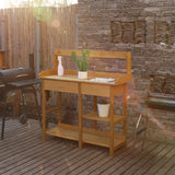 BlueWish Potting Bench, Potting Benches for Outside, Potting Benches & Tables with Drawer, Adjustable Shelf Rack, Removable Sink, Three Hook BlueWish