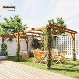 Outsunny 20' x 10' Outdoor Pergola, Wood Gazebo Grape Trellis with Stable Structure and Concrete Anchors for Climbing Plant Support, Garden, Patio, Backyard, Deck, Dark Brown Outsunny