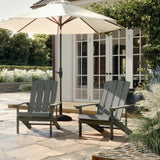 Flash Furniture Charlestown Indoor/Outdoor Faux Wood Adirondack Chair, Weather-Resistant Polyresin Patio Adirondack Chair with 350-lb. Static Weight Capacity, Gray Flash Furniture