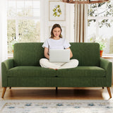 AMICLIBER 68" Loveseat Sofa, Comfy Green Corduroy Couches for Living Room, Mid Century Modern Love Seat Sofa, Tool-Free Setup Small Couches for Bedroom Office AMICLIBER