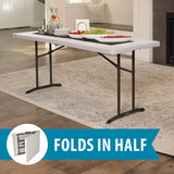 Lifetime Commercial Fold-in-Half Table, 6-Foot, Almond Lifetime