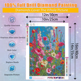 Wild Flowers Square Diamond Painting Kits - Square Drill Diamond Paintings Flowers,Square Diamond Art,DIY Flower Gem Painting for Adults and Crafts for Gifts and Home Wall Decor 12x16inch Ausanrl