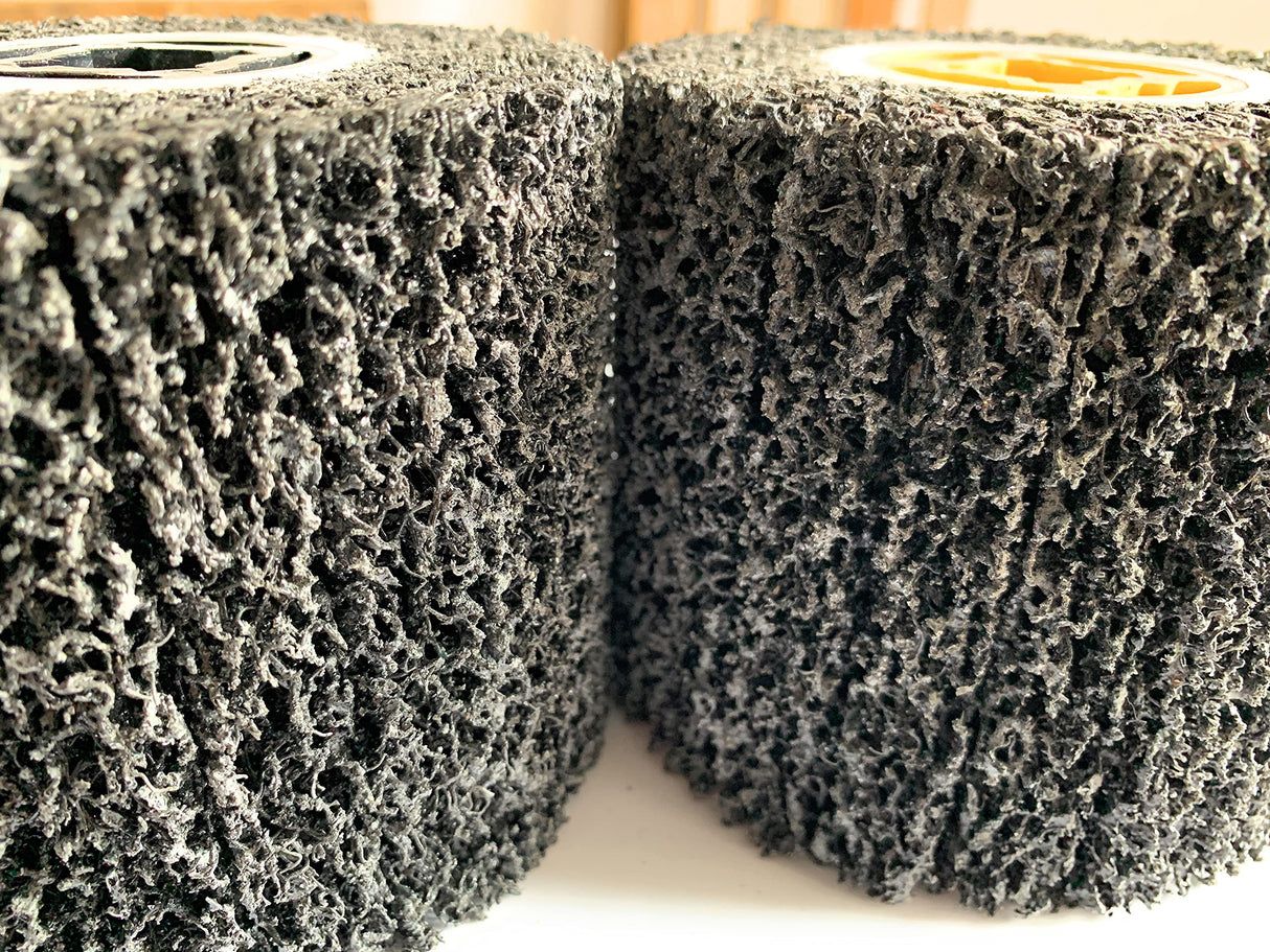 Signi Poly Strip Abrasive Drawing Wheel,Clean & descale welds,Paint Rust and Oxidation Wheel Remover Wheel, Polisher Sander Wire Draw for Hand held Polishing Machine (120x100x19mm) SIGNI