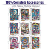 GOUOYANA Skull Diamond Art Kits for Adults - 9pcs, Tarot Card Diamond Painting for Beginners, DIY Full Rhinestone 5D Gothic Diamond Painting Kits (Gemstone Craft), Home Wall Decoration (12x16 inch) GOUOYANA