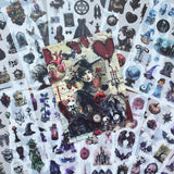 DAPUTOU 550PCS Vintage Scrapbook Stickers Books 24Sheets Vintage Butterfly Garden Flowers Gothic Stickers Kit for Scrapbooking Supplies Aesthetic Junk Journal Journaling Craft Halloween DAPUTOU