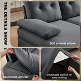 Chireca 111" Sectional Couch for Living Room, Modern Polyester Fibre U Shaped Sofa Couches with Double Chaise, Upholstered 4 Seater Sofa for Living Room, Apartment, Office, Dark Grey Chireca