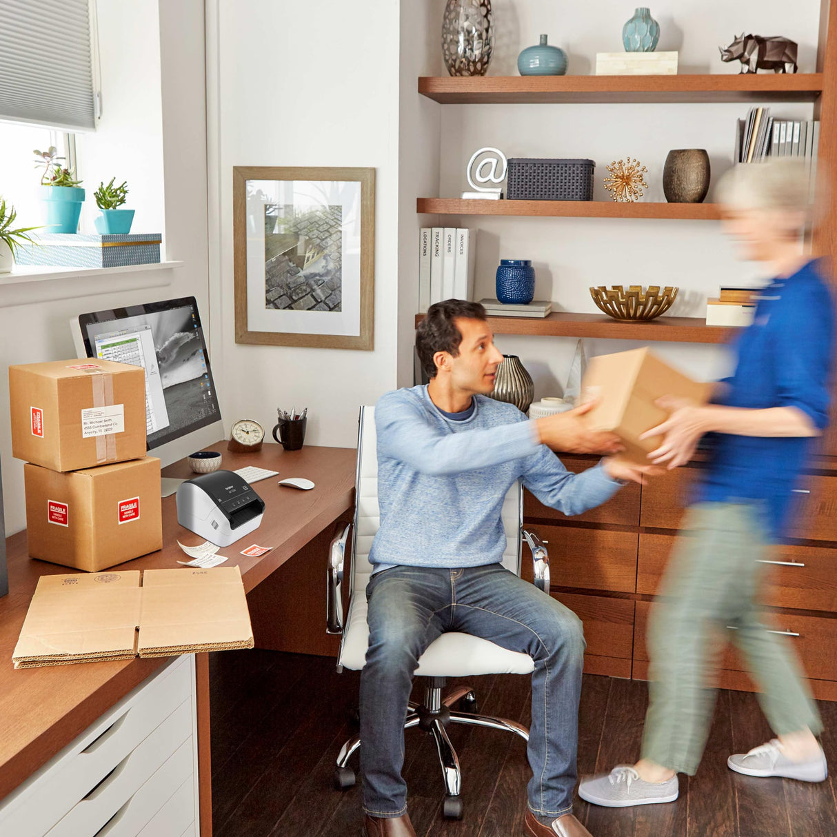 Brother QL-1100c Wide Format Label Printer, Shipping & Postage Labels 4” x 6”, Barcode & QR Code, High Speed, Direct Thermal Printing, Compact, uses DK Drop-in Label Rolls, USB Connectivity Brother