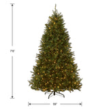 National Tree Company Pre-Lit Artificial Full Christmas Tree, Green, Dunhill Fir, Dual Color LED Lights, Includes Stand, 7.5 Feet, Dual Colored Lights National Tree Company