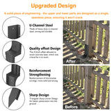 Codesteel Thickened Fence Post Repair Kit, 3.6"x3.6" Ground Spike Anchor, 2 Pack Heavy Duty Steel Repair Stakes for Wooden Posts Codesteel