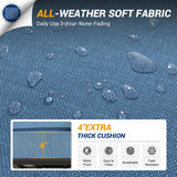 UDPATIO Outdoor Swivel Rocker Chairs, 3 Piece Metal Patio Rocking Chairs with Blue Padded Cushions Patio Bistro Furniture Set with Side Table for Porch Balcony Backyard, Blue UDPATIO