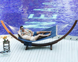 Lazy Daze Hammocks 11 FT Double Outside Hammock Quick Dry Olefin Fabric Hammock with Spreader Bar & Side Pocket for Outdoor Poolside Backyard 450 lbs Capacity, Navy Blue Lazy Daze Hammocks