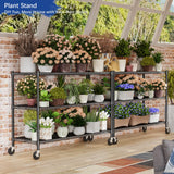 Heavy Duty Shelving, 51.6" H Garage Shelving Unit with Wheels, 3-Tier Garage Storage Shelves Metal Shelves Rack, Adjustable Industrial Shelving for Warehouse Storage, 60" W x 24" D x 51.6" H, Black GIOTORENT