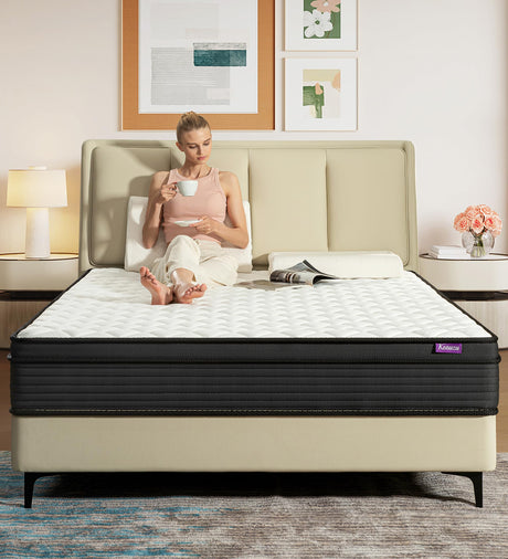 Konuzu Full Mattresses,Hybrid 12 Inch Full Mattress in a Box,Memory Foam & Individually Pocket Spring for Pain Relief,Pressure Relief. Konuzu