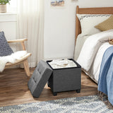 SONGMICS 15 Inches Cube Storage Ottoman, Bedroom Bench with Storage, Foot Stool with Feet, Holds Up to 660 lb, Dark Gray ULSF14GYZ SONGMICS