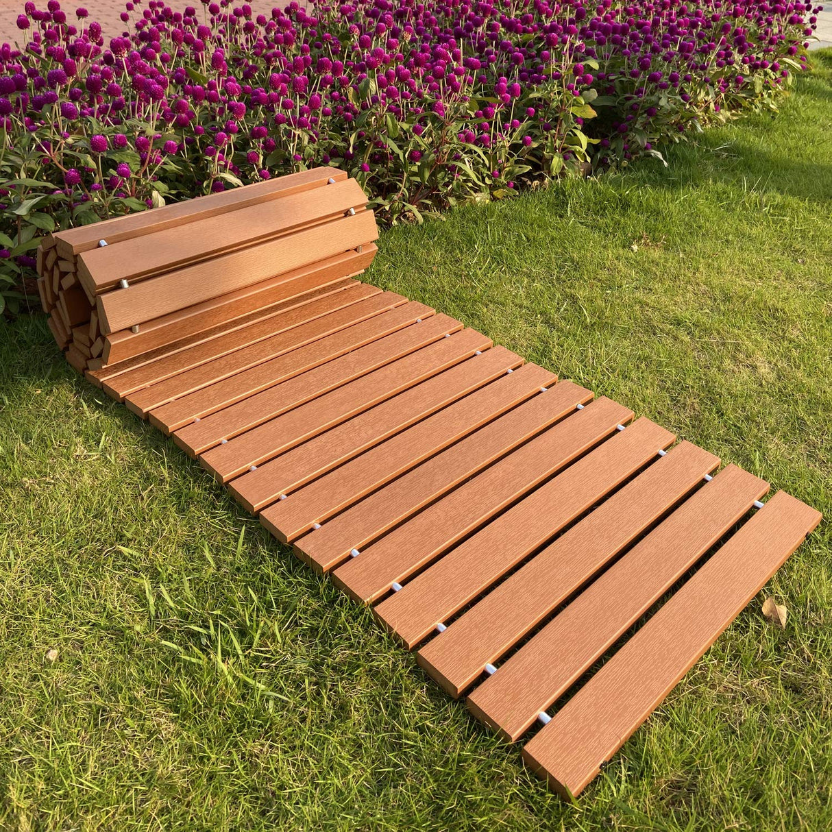 i frmmy Garden Pathway Walkway, PS Wood Outdoor Easy Roll-Out Path, PS Wooden Rollout (8'L x 18" W) i frmmy