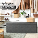 43" Folding Storage Ottoman Bench for Living Room, Bedroom, TV Entertainment - Bedroom Bench with Hidden Storage, Foot Rest Stool - 660 Capacity & Holds up to 5.6 Cubic Feet of Storage - DARK GREY Lifetime Home