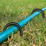 Trampoline Stakes U Shaped Anchors Heavy Duty Metal - Long Trampolines Ground Wind Stakes for Soccer Goals, Camping Tents, Garden Decoration (black-8pcs) UNIPRIMEBBQ