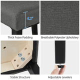 Yaheetech Dining Chair Fabric Parson Chair Modern Stylish Upholstered Kitchen Living Room Padded Chair Armless Side Chair with Solid Wood Legs Set of 4, Dark Grey Yaheetech