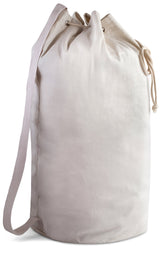 Handy Laundry Canvas Duffel Bag - Drawstring, Leather Closure, Shoulder Strap. Handy Laundry