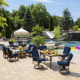 Arden Selections Outdoor Deep Seat Set, 24 x 24, Rain-Proof, Fade Resistant, Deep Seat Bottom and Back Cushion 24 x 24, Sapphire Blue Leala Arden Selections