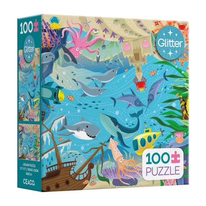 Ceaco - Glitter - Under The Deep Blue Sea - 100 Piece Jigsaw Puzzle