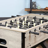 Sunnydaze Delano 54.5-Inch Indoor Foosball Table with Gray Distressed Wood Look Sunnydaze
